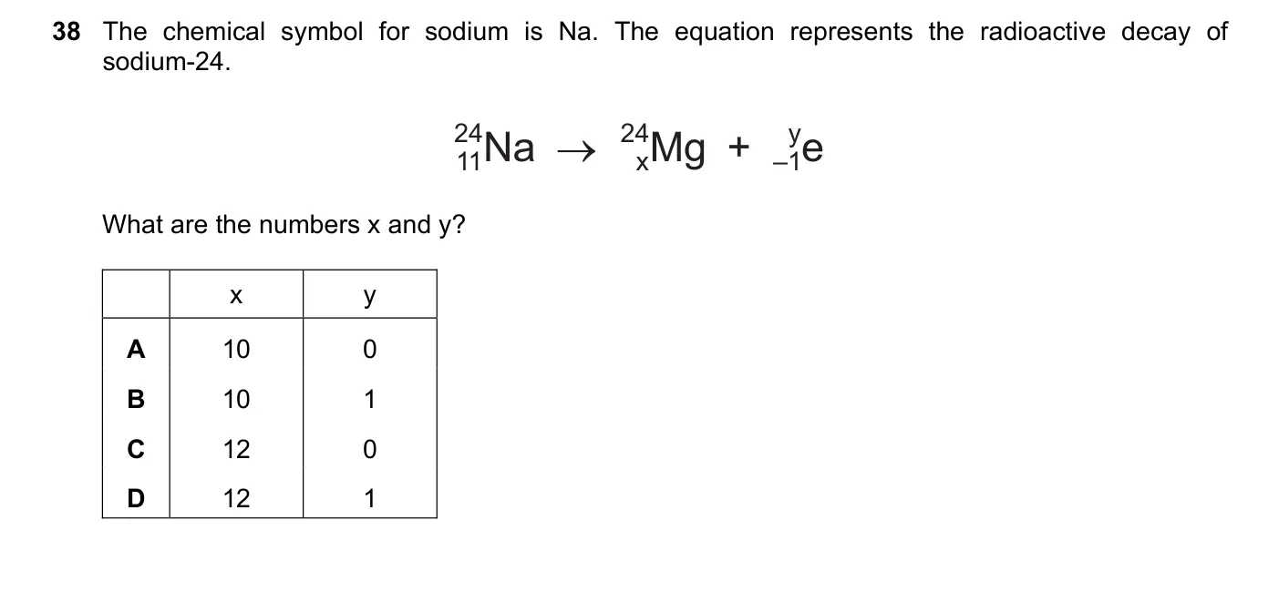 Question 38, June 2019, 0625 Paper 21