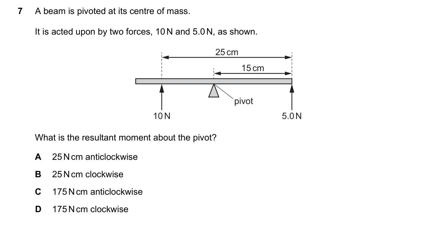 Question 7, June 2019, 0625 Paper 22