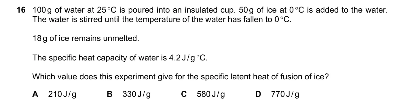 Question 16, June 2019, 0625 Paper 22