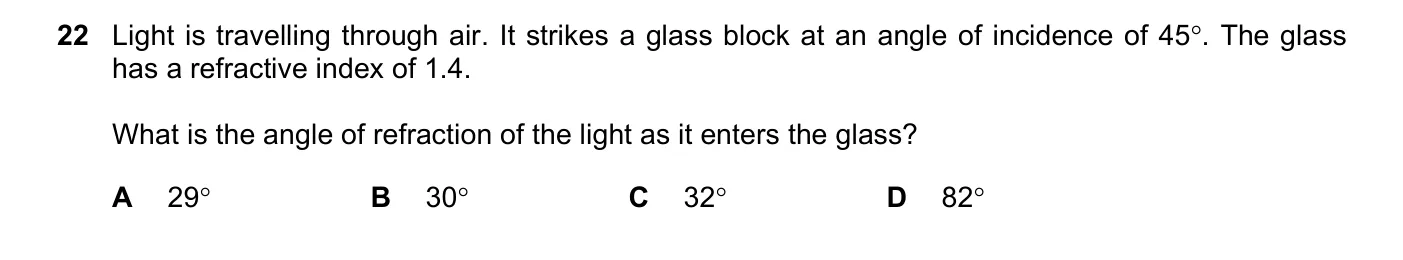 Question 22, June 2019, 0625 Paper 22