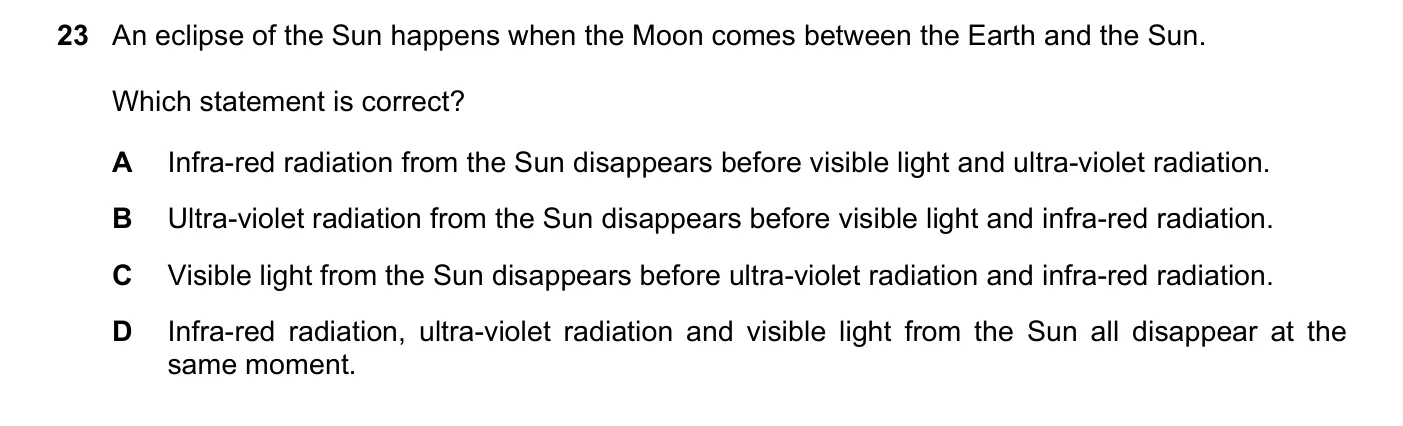 Question 23, June 2019, 0625 Paper 22