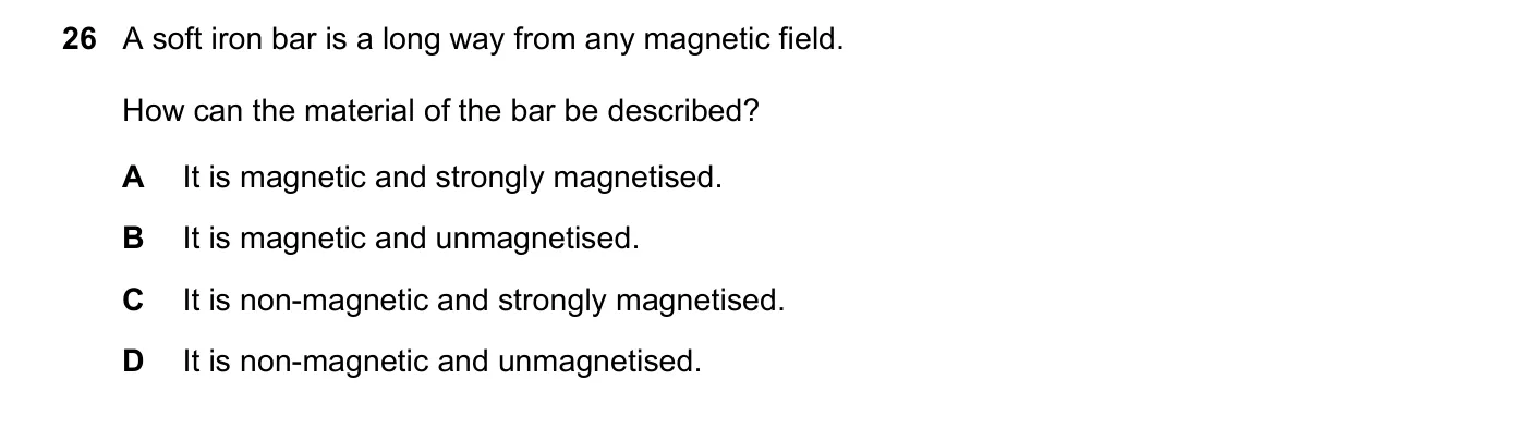 Question 26, June 2019, 0625 Paper 22