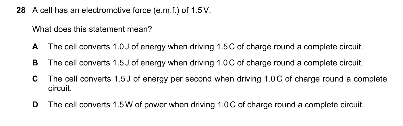 Question 28, June 2019, 0625 Paper 22