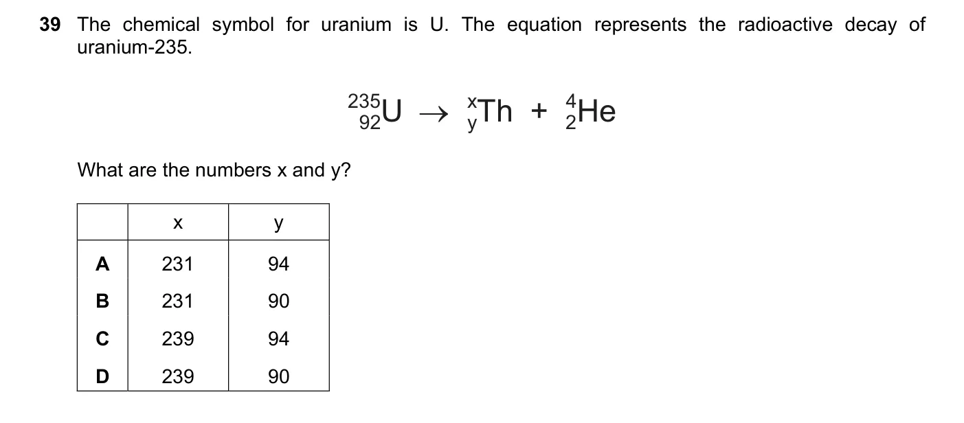 Question 39, June 2019, 0625 Paper 22
