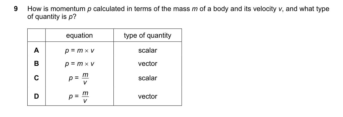 Question 9, June 2019, 0625 Paper 23