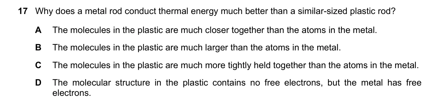 Question 17, June 2019, 0625 Paper 23