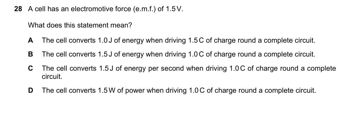 Question 28, June 2019, 0625 Paper 23
