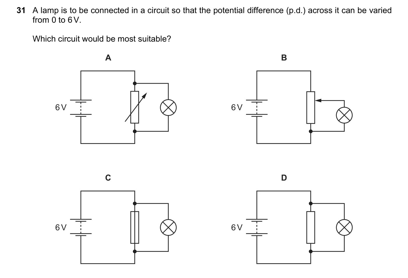 Question 31, June 2019, 0625 Paper 23