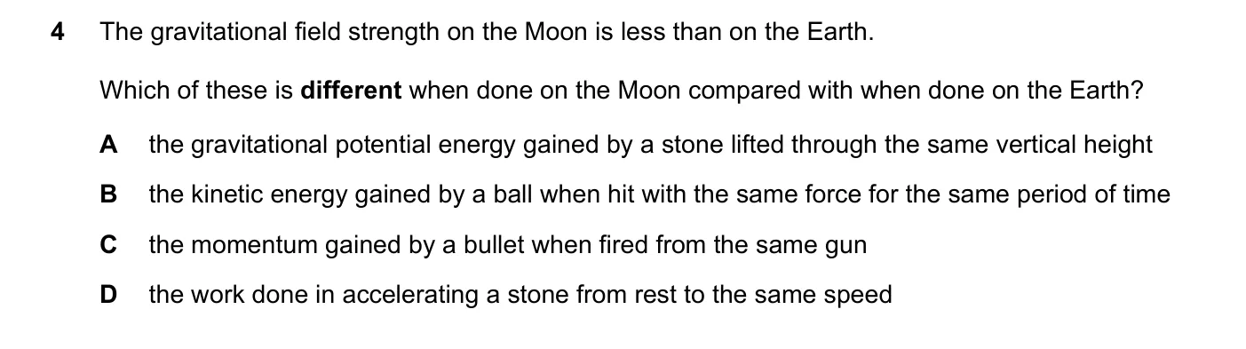 Question 4, March 2019, 0625 Paper 22