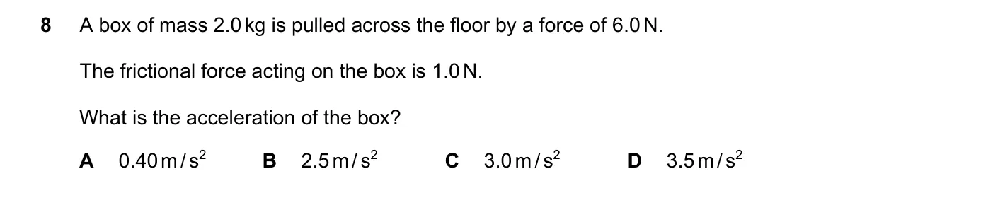 Question 8, March 2019, 0625 Paper 22