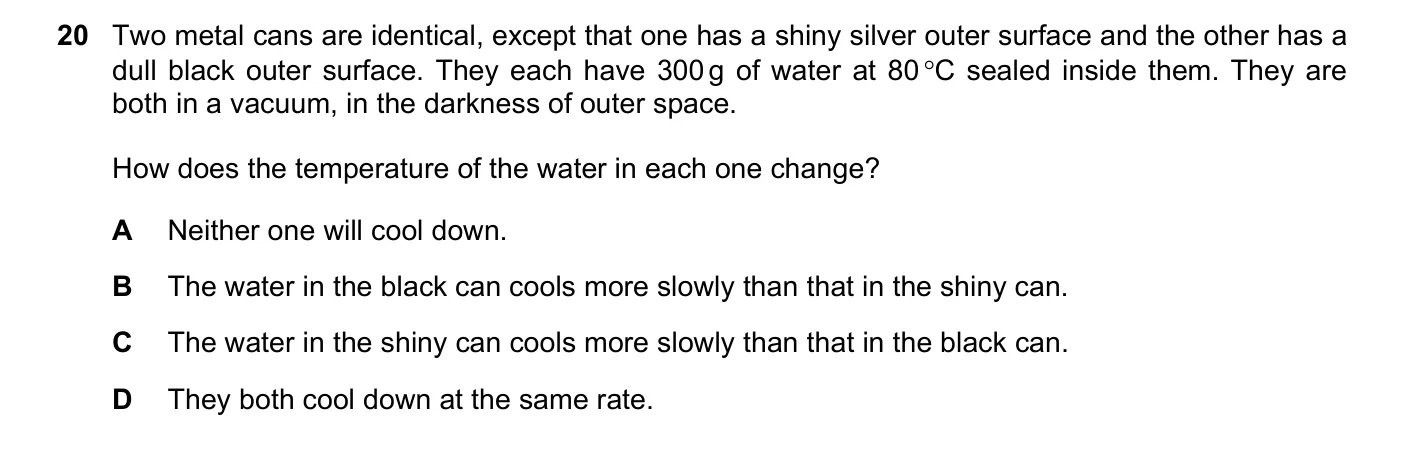 Question 20, March 2019, 0625 Paper 22