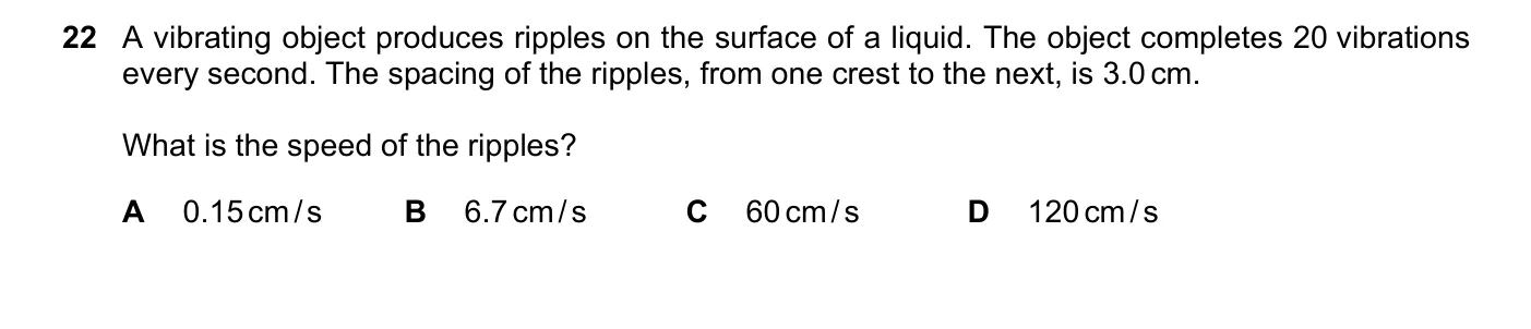 Question 22, March 2019, 0625 Paper 22