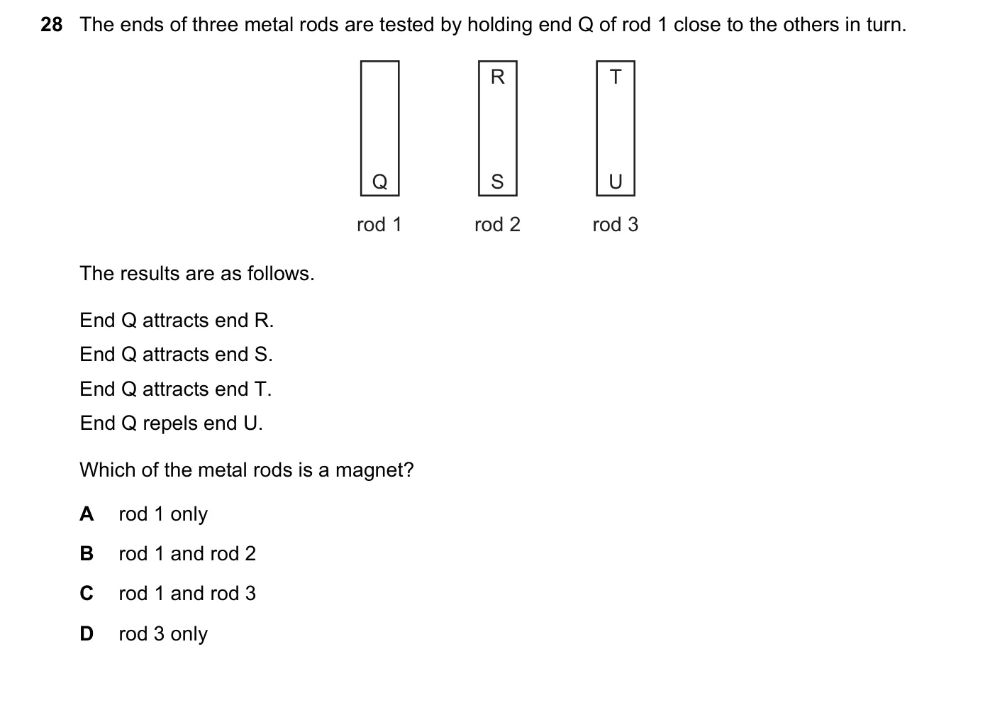 Question 28, March 2019, 0625 Paper 22