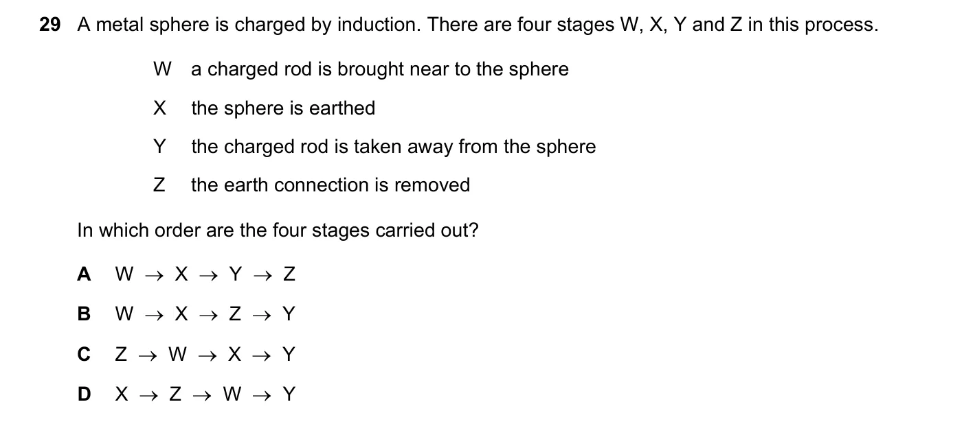 Question 29, March 2019, 0625 Paper 22
