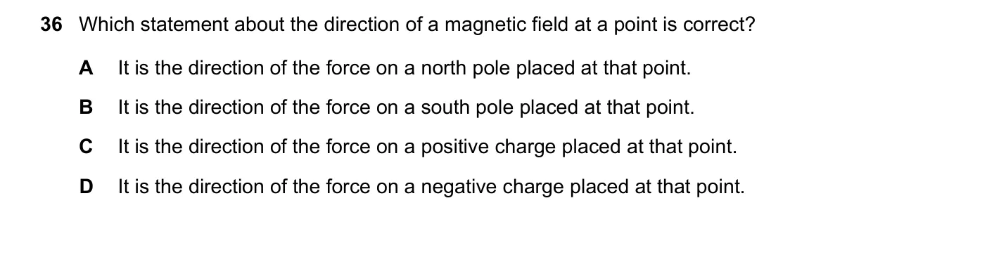 Question 36, March 2019, 0625 Paper 22