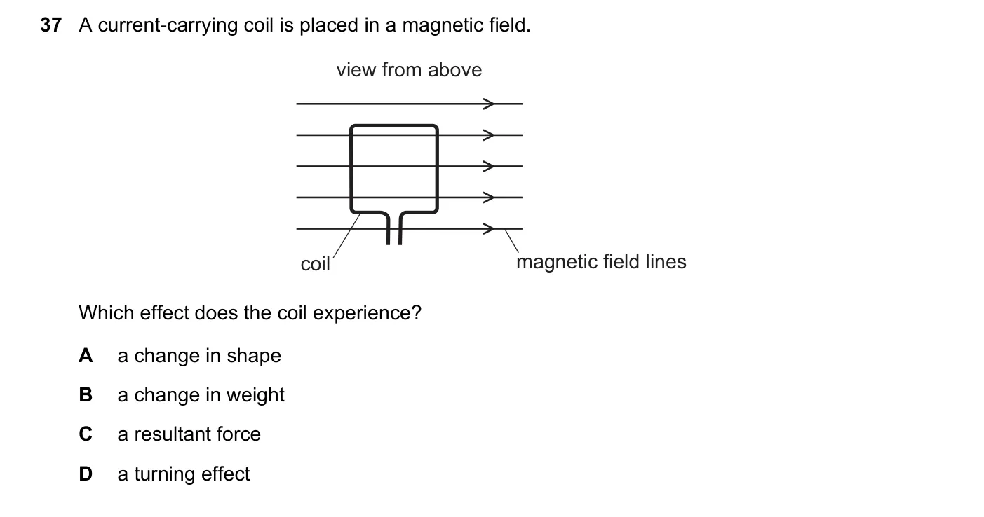 Question 37, March 2019, 0625 Paper 22