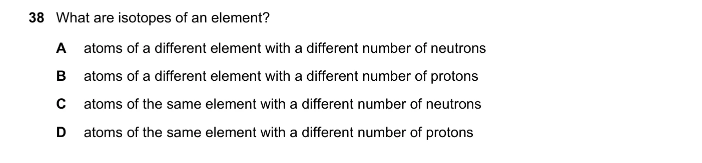 Question 38, March 2019, 0625 Paper 22