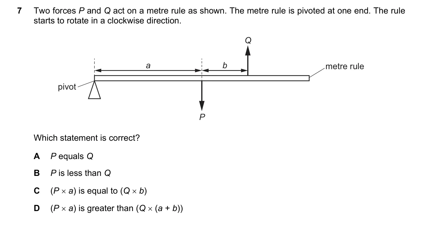Question 7, November 2019, 0625 Paper 21