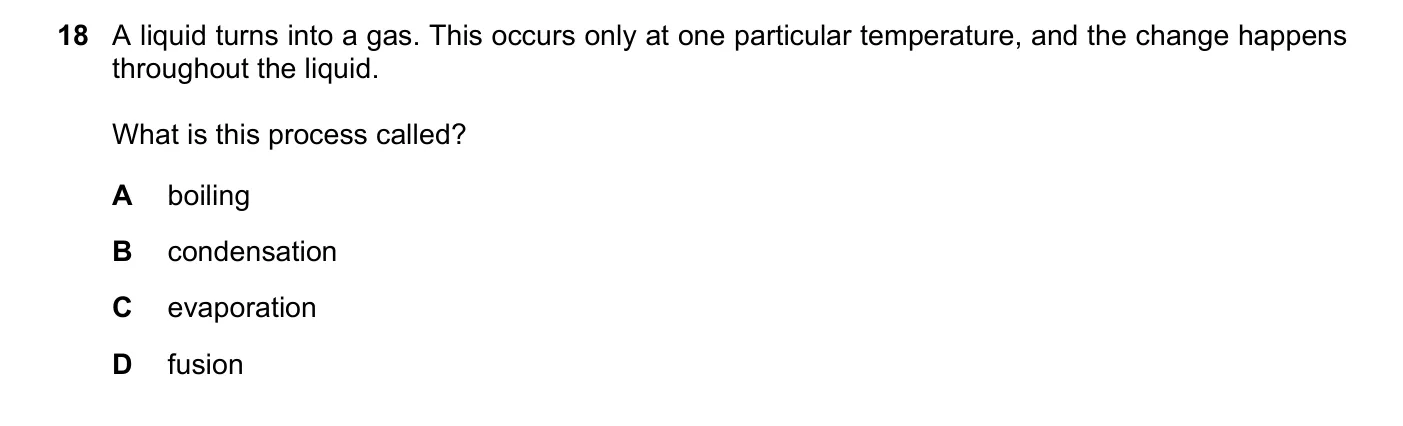 Question 18, November 2019, 0625 Paper 21