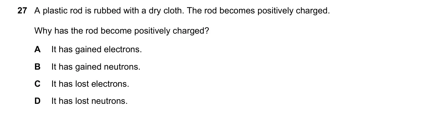 Question 27, November 2019, 0625 Paper 21