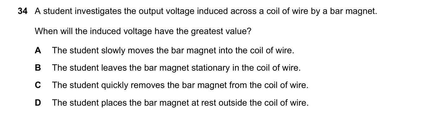 Question 34, November 2019, 0625 Paper 21
