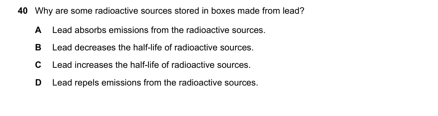 Question 40, November 2019, 0625 Paper 21