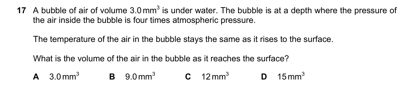 Question 17, November 2019, 0625 Paper 22