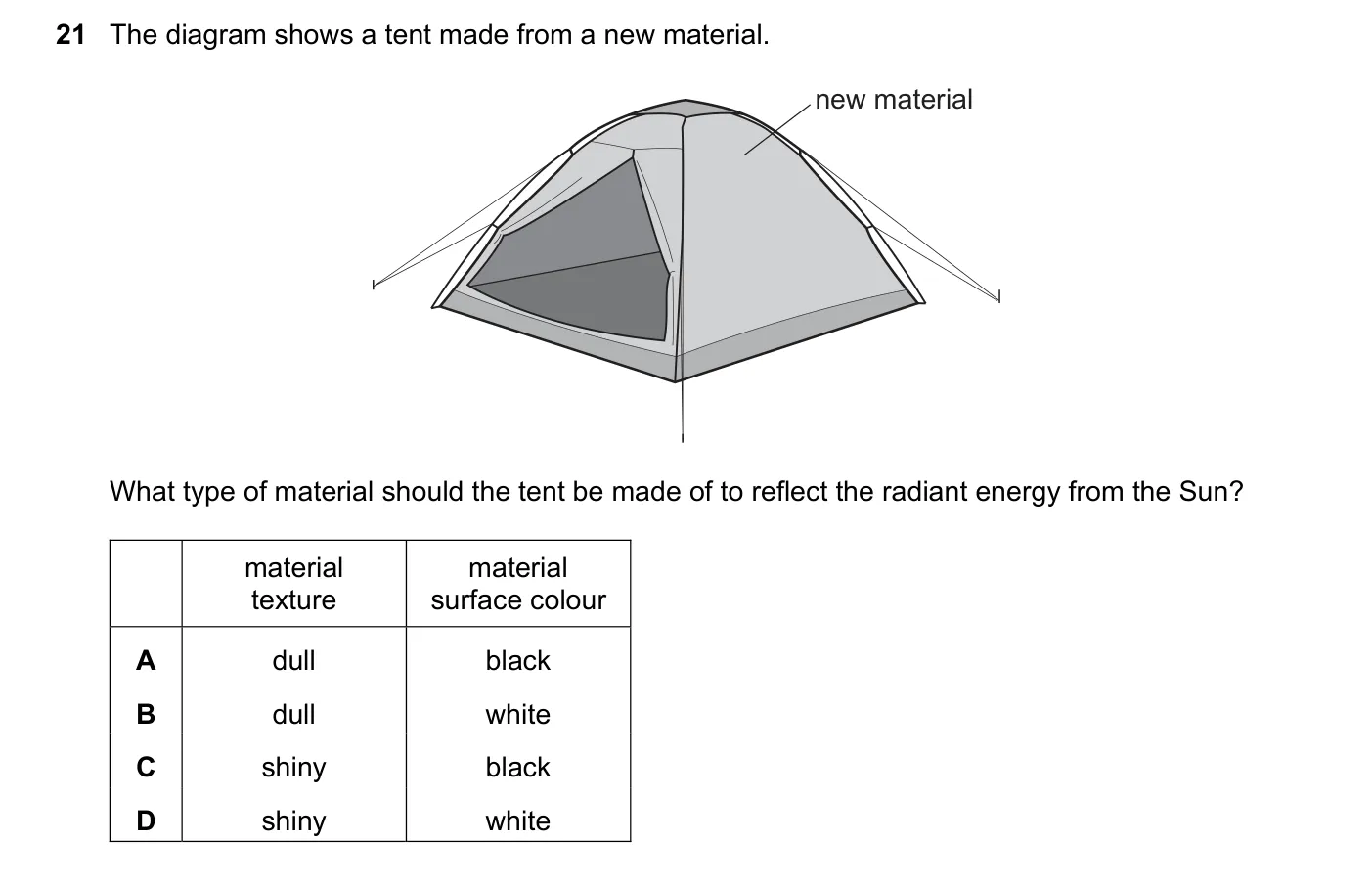 Question 21, November 2019, 0625 Paper 22