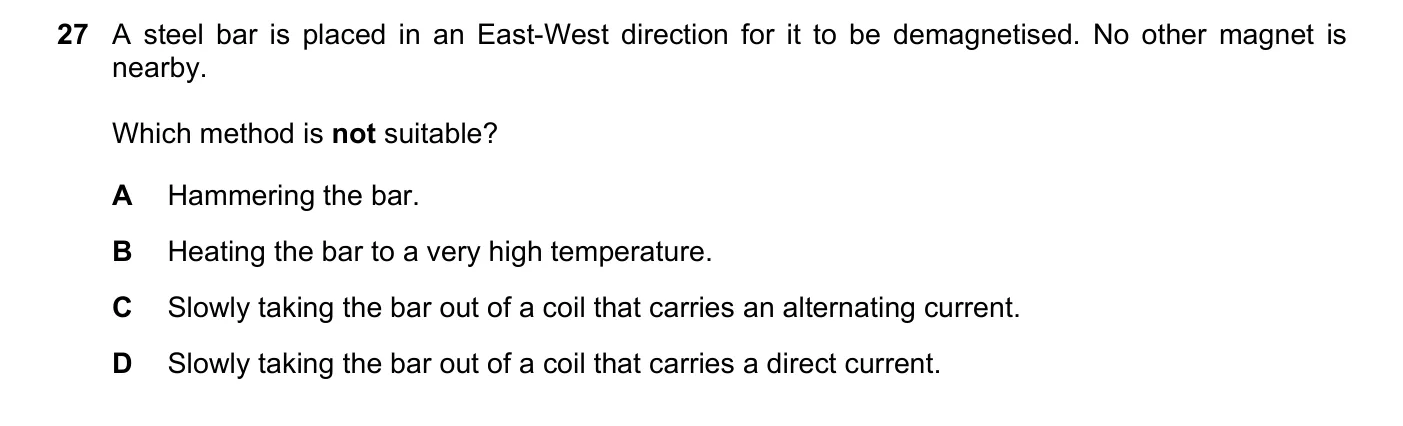 Question 27, November 2019, 0625 Paper 22
