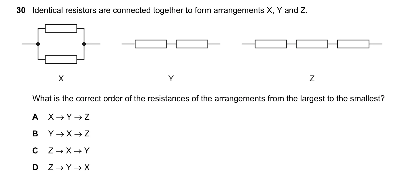 Question 30, November 2019, 0625 Paper 22