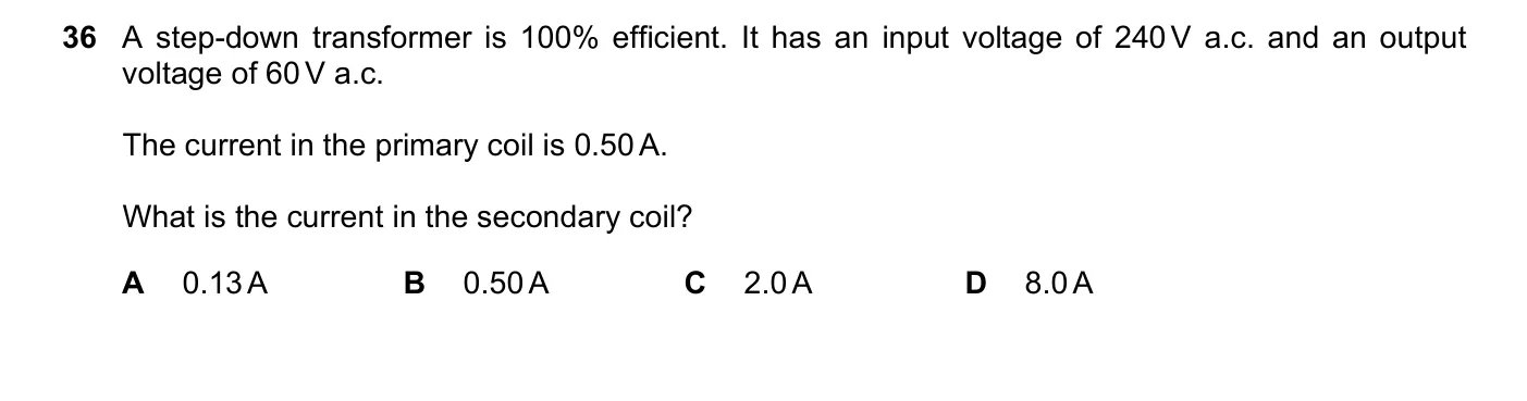 Question 36, November 2019, 0625 Paper 22