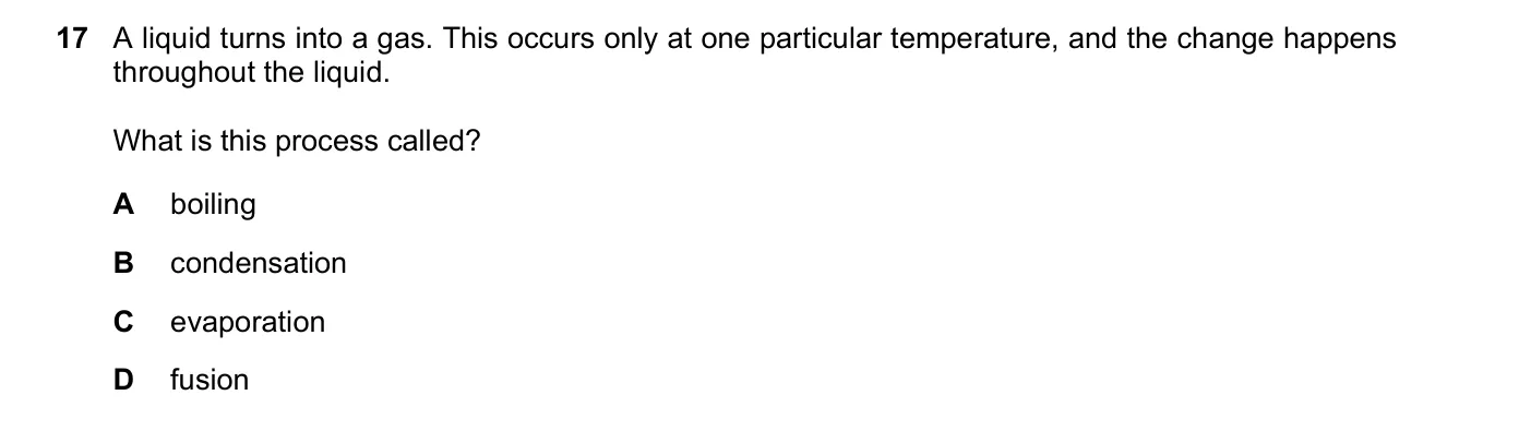 Question 17, November 2019, 0625 Paper 23