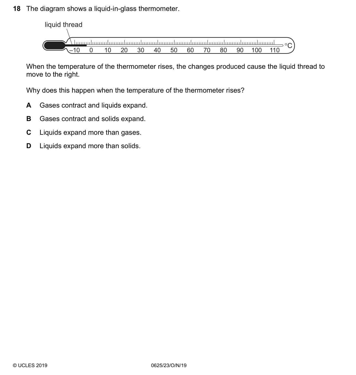 Question 18, November 2019, 0625 Paper 23