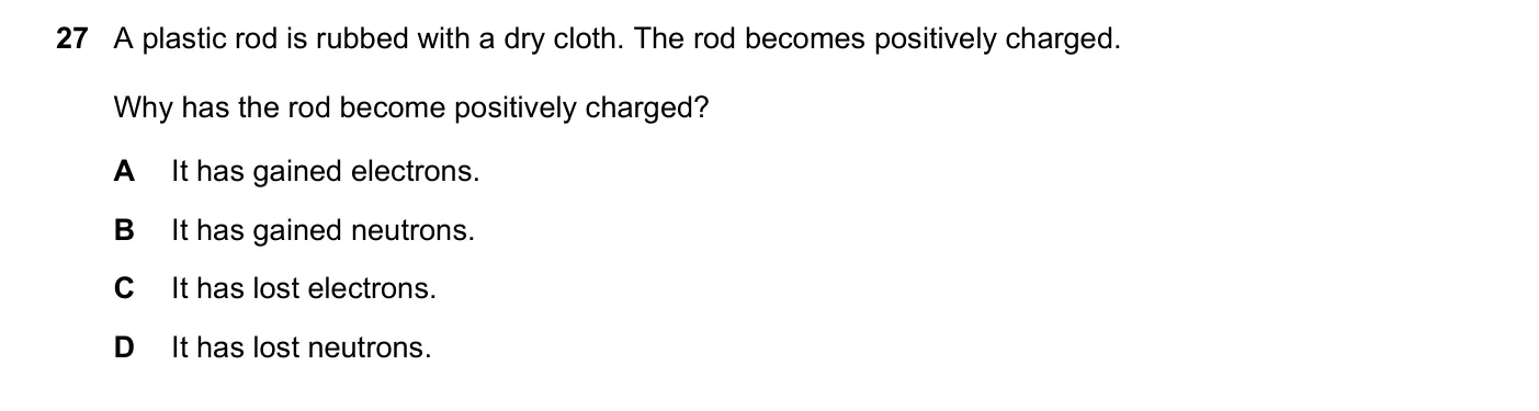Question 27, November 2019, 0625 Paper 23