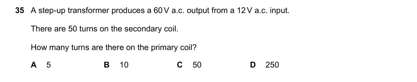 Question 35, November 2019, 0625 Paper 23