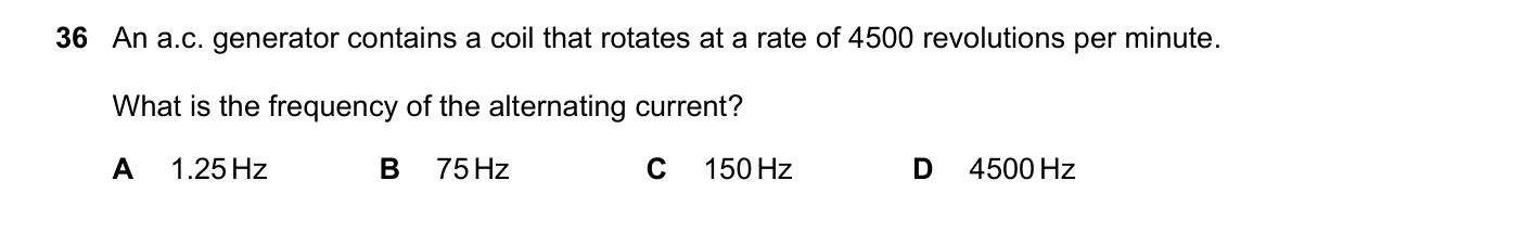 Question 36, November 2019, 0625 Paper 23