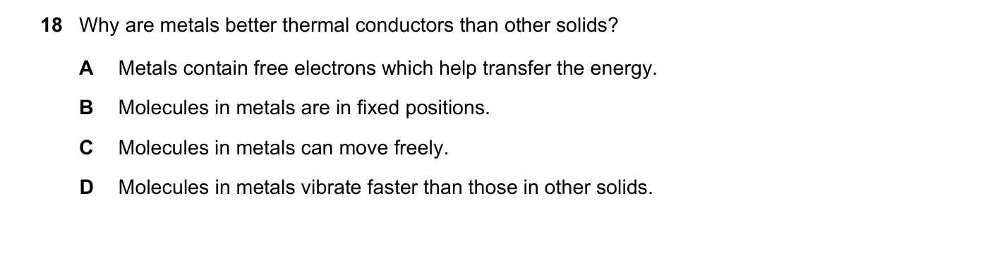 Question 18, June 2020, 0625 Paper 21