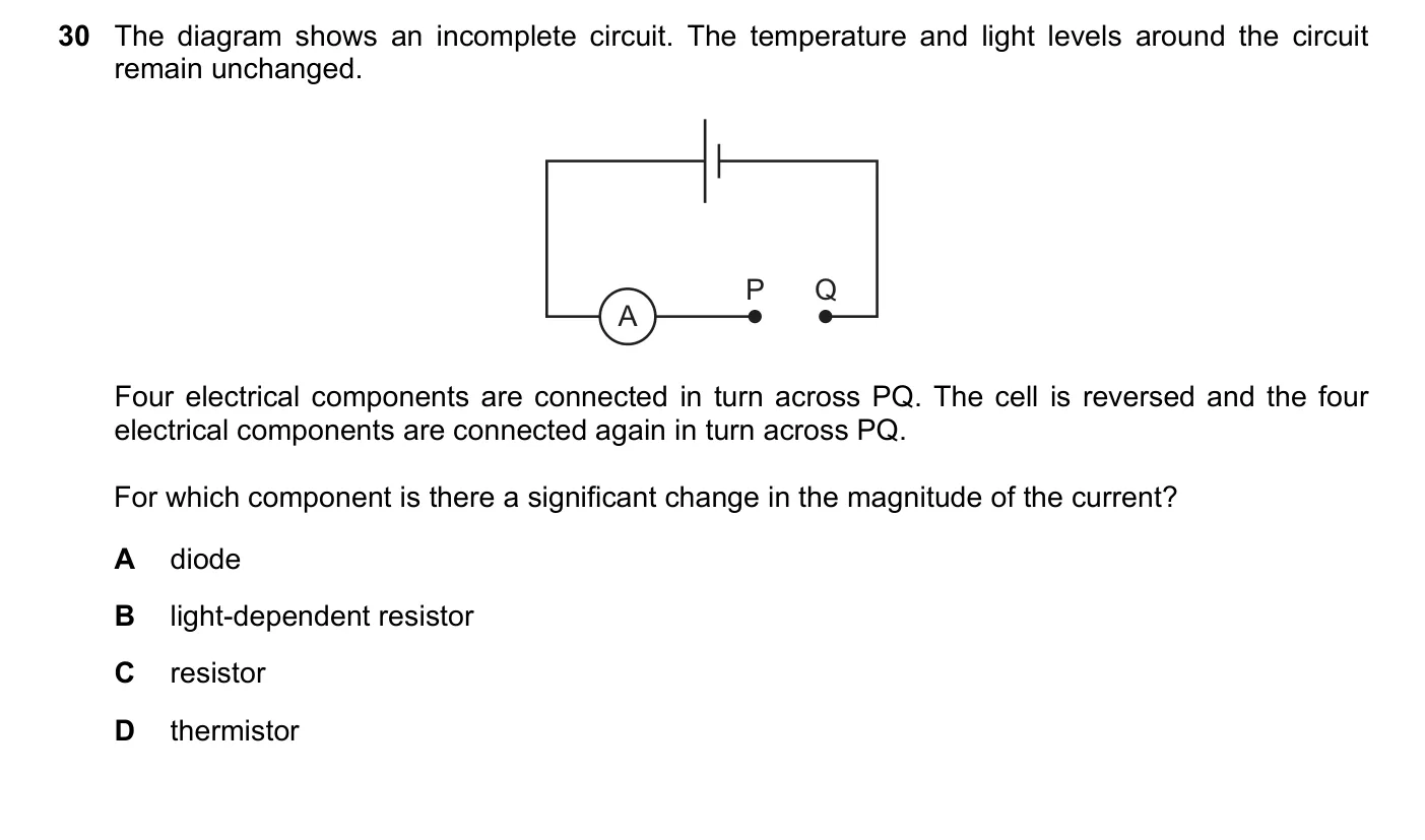 Question 30, June 2020, 0625 Paper 21