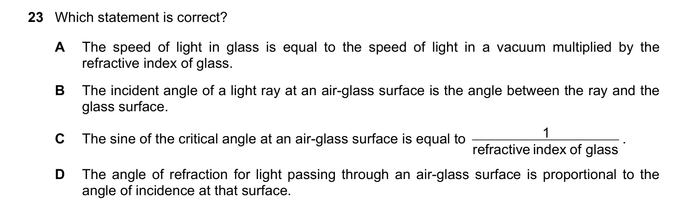 Question 23, June 2020, 0625 Paper 22