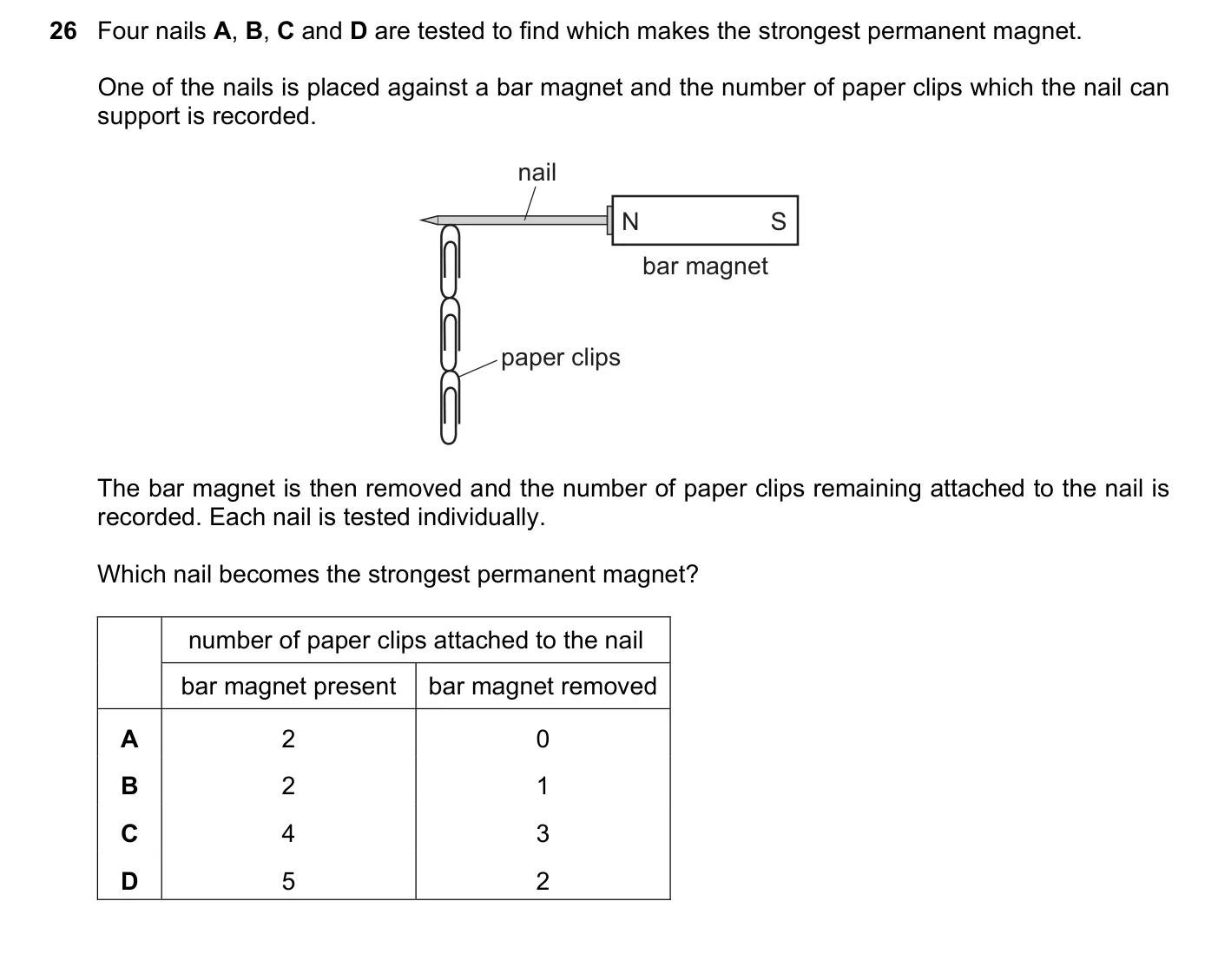 Question 26, June 2020, 0625 Paper 22