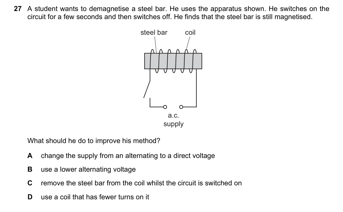 Question 27, June 2020, 0625 Paper 22