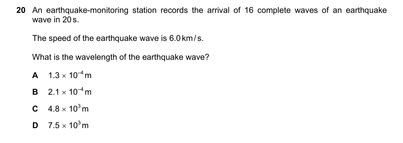 Question 20, June 2020, 0625 Paper 23