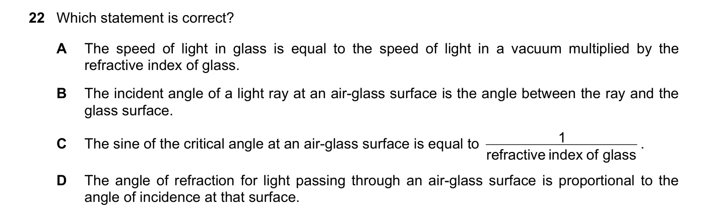 Question 22, June 2020, 0625 Paper 23