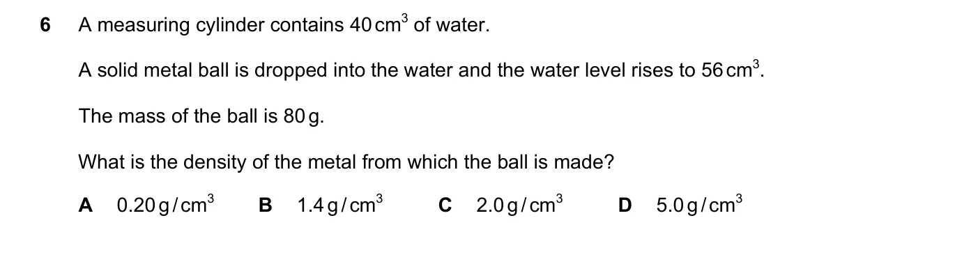 Question 6, March 2020, 0625 Paper 22