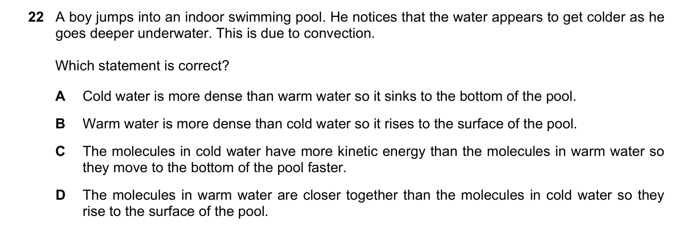 Question 22, March 2020, 0625 Paper 22