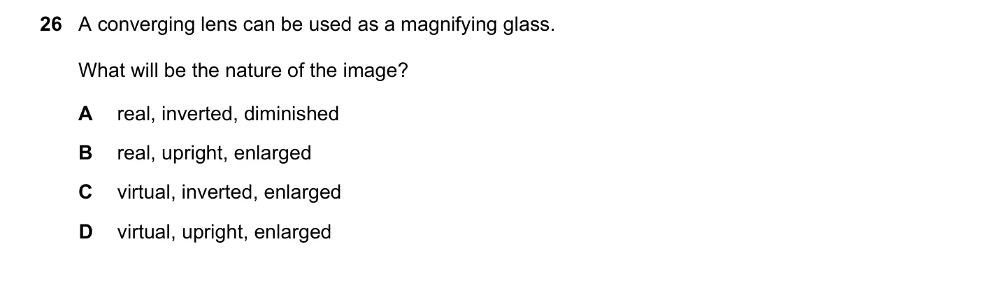 Question 26, March 2020, 0625 Paper 22