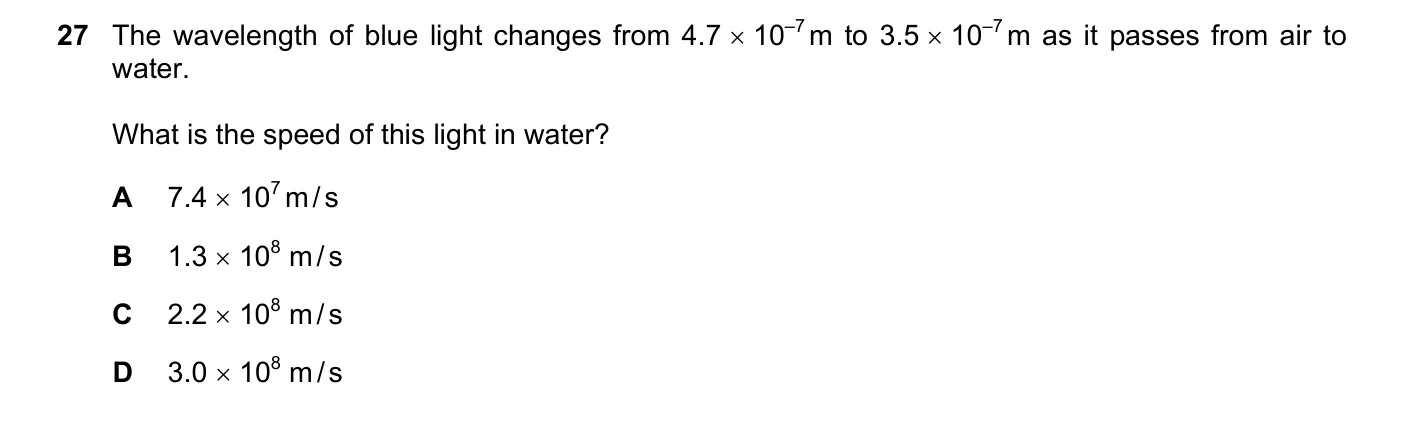 Question 27, March 2020, 0625 Paper 22