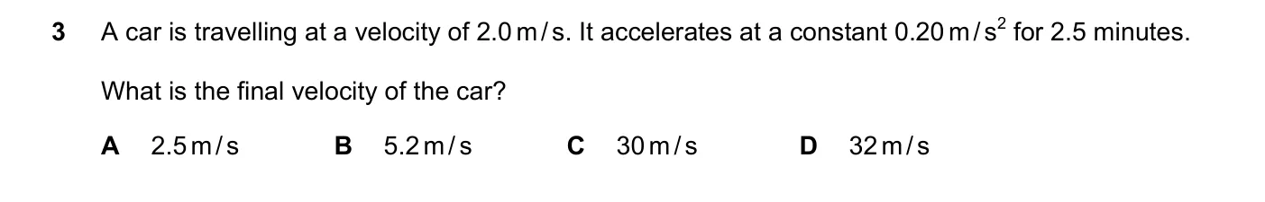 Question 3, November 2020, 0625 Paper 21