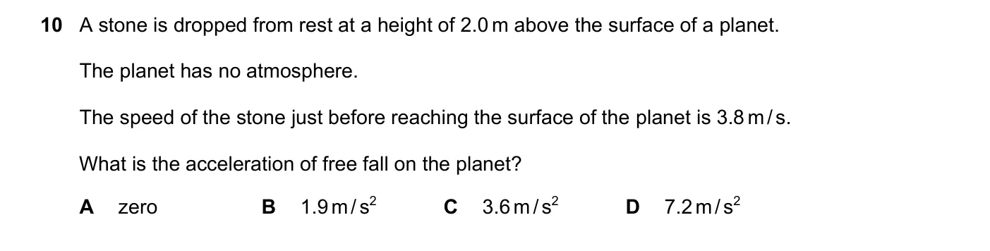 Question 10, November 2020, 0625 Paper 21