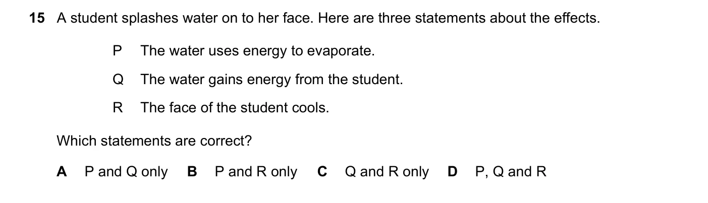 Question 15, November 2020, 0625 Paper 21